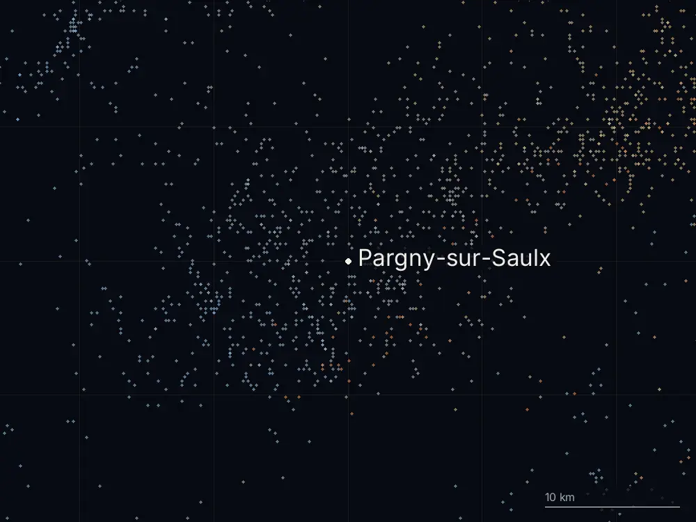 Karte der Blitze bei Pargny-sur-Saulx am Samstag, 24. August 2024