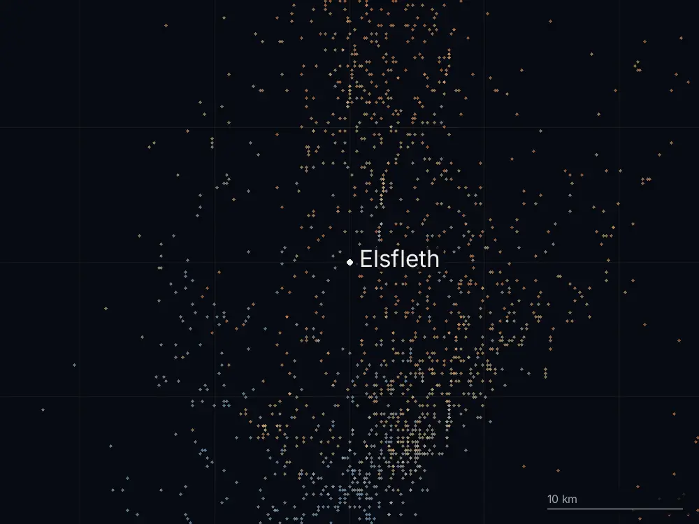 Karte der Blitze bei Elsfleth am Mittwoch, 4. September 2024