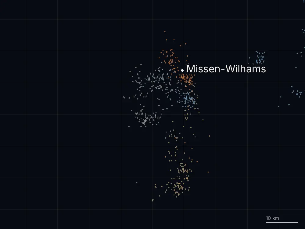 Karte der Blitze bei Missen-Wilhams am Mittwoch, 4. September 2024