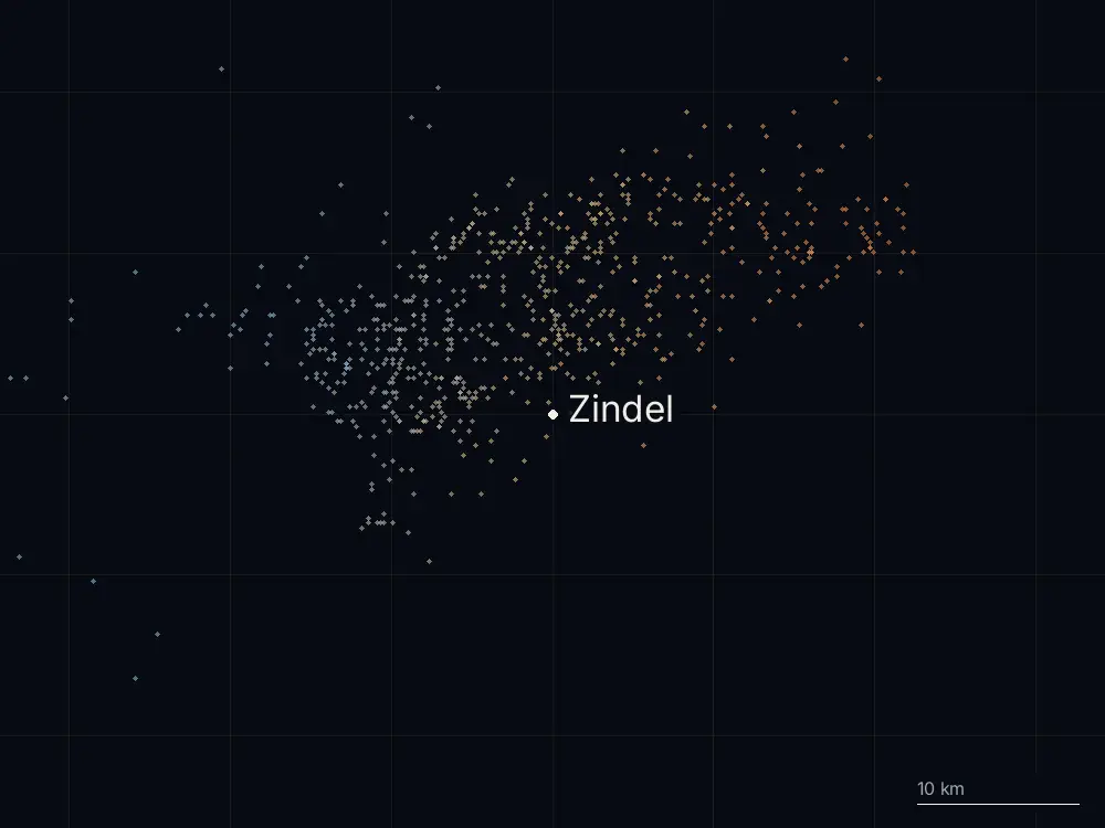 Karte der Blitze bei Zindel am Samstag, 3. Mai 2025
