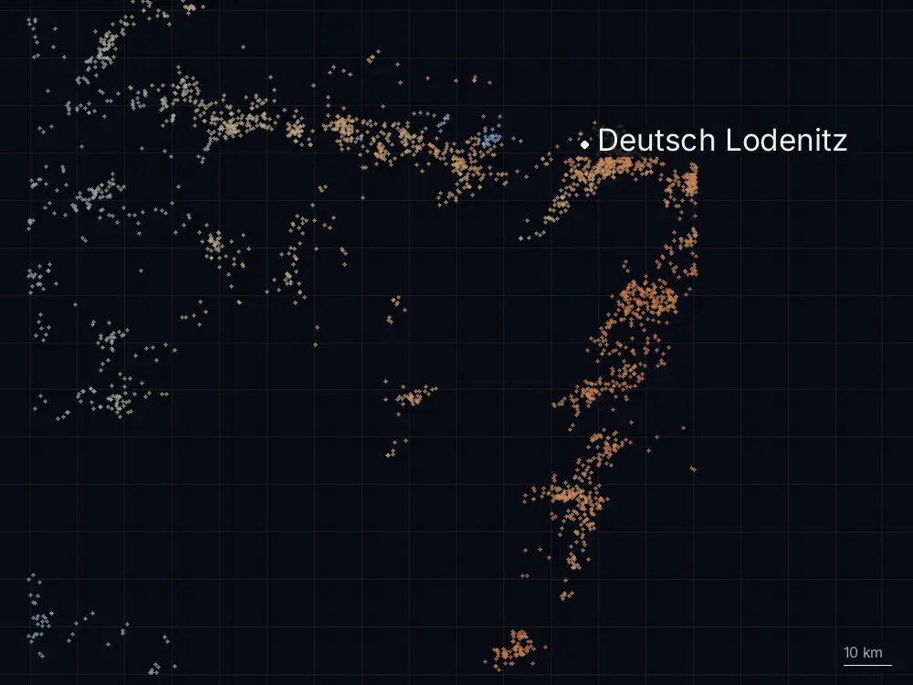 Karte der Blitze bei Deutsch Lodenitz am Mittwoch, 21. Mai 2025