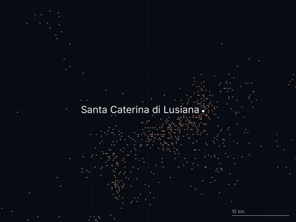 Karte der Blitze bei Santa Caterina di Lusiana am Dienstag, 23. September 2025
