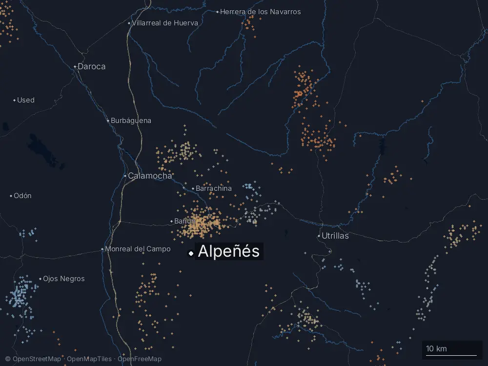 Karte der Blitze bei Alpeñés am Freitag, 1. Mai 2026