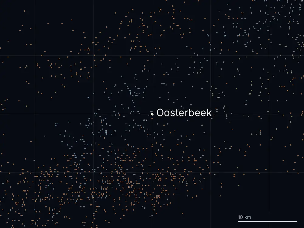 Karte der Blitze bei Oosterbeek am Freitag, 29. Mai 2026