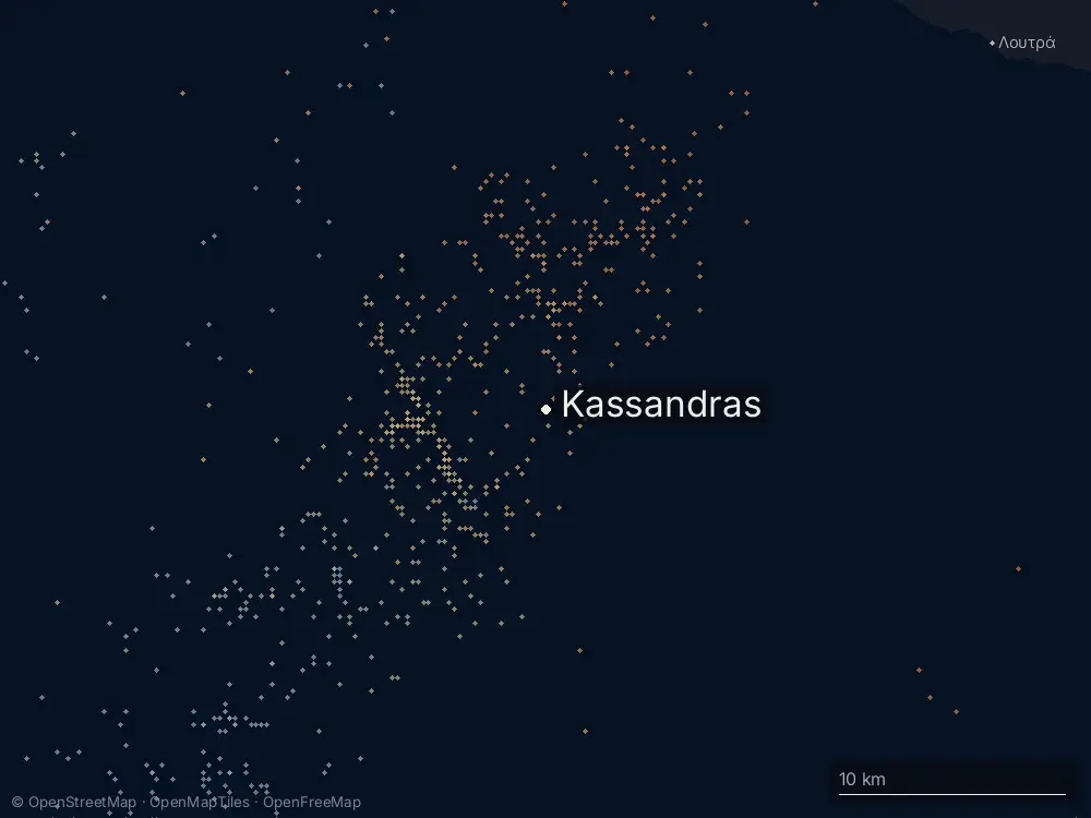 Karte der Blitze bei Kassandras am Donnerstag, 4. Juni 2026