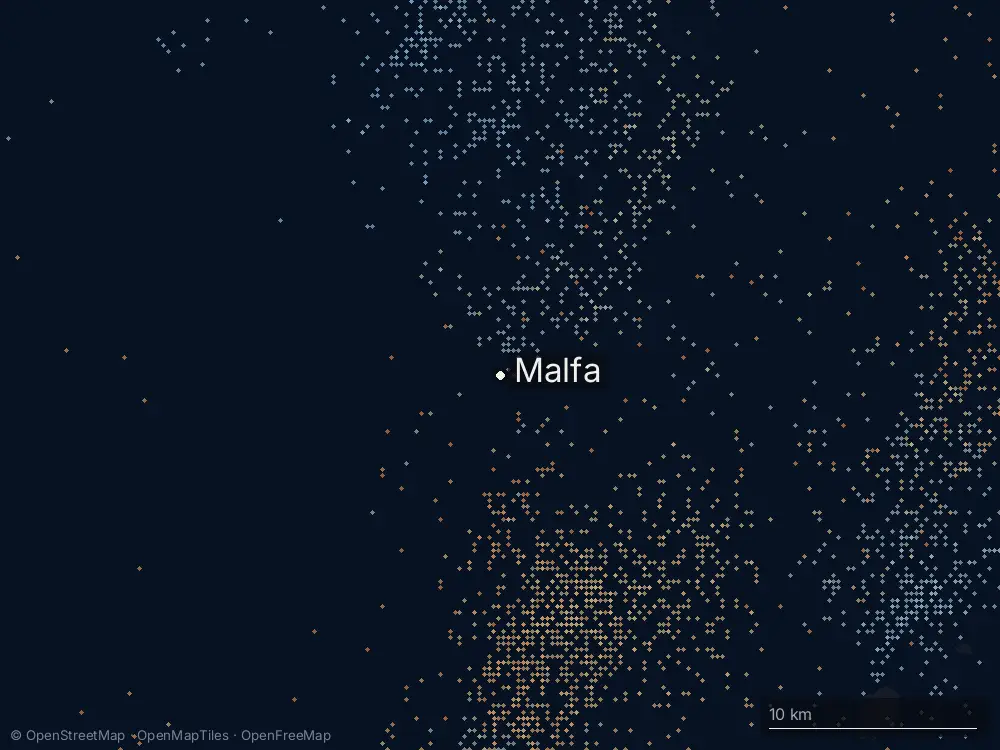Karte der Blitze bei Malfa am Freitag, 3. Juli 2026