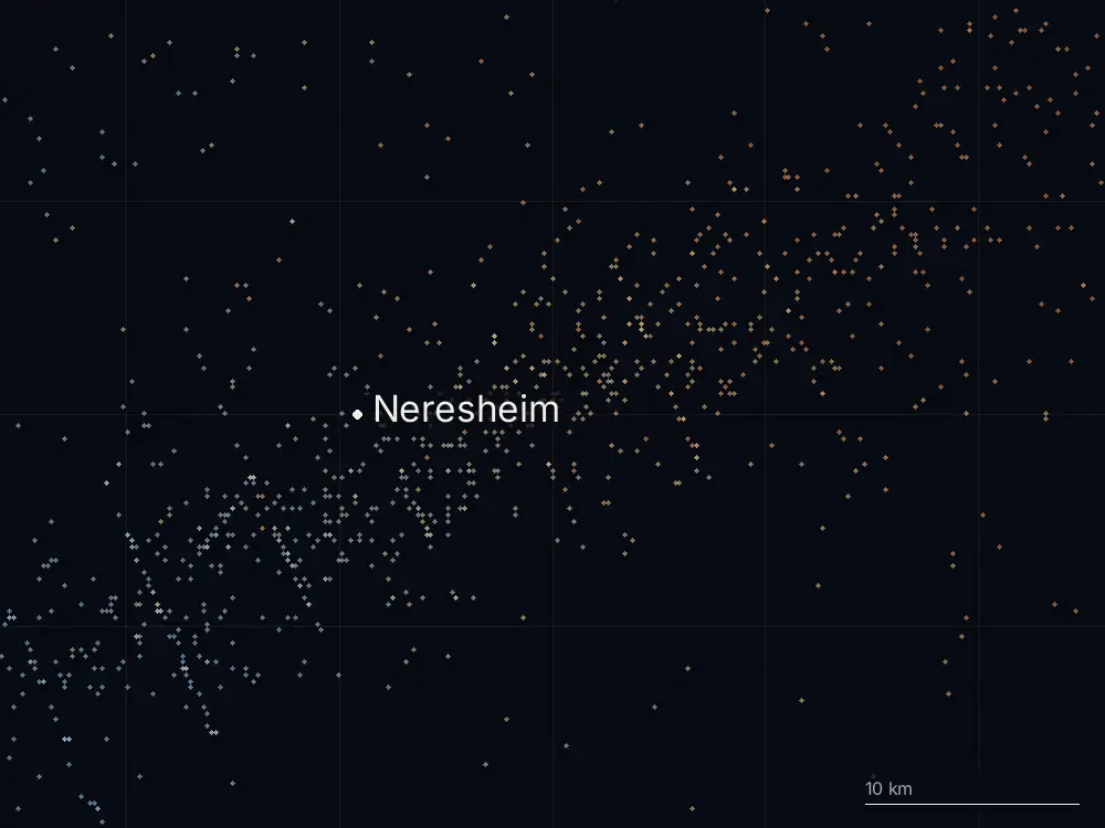 Karte der Blitze bei Neresheim am Freitag, 28. August 2026