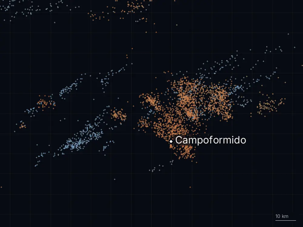 Karte der Blitze bei Campoformido am Samstag, 29. August 2026