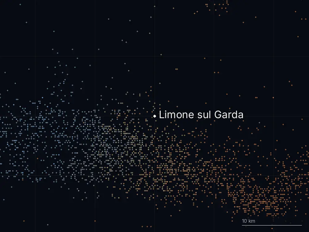 Karte der Blitze bei Limone sul Garda am Donnerstag, 17. September 2026