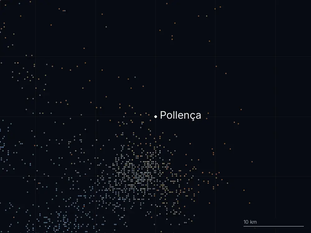 Karte der Blitze bei Pollença am Donnerstag, 17. September 2026